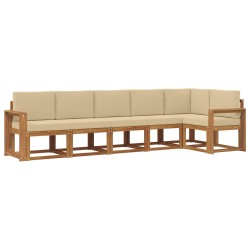 Ensemble de canapés d'extérieur 6 pcs Naturel et Beige 636203636203