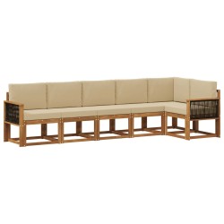 Ensemble de canapés d'extérieur 6 pcs Naturel et Beige 636204636204