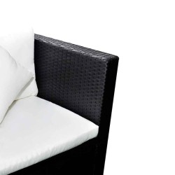 Salon de jardin 4 pcs avec coussins Résine tressée Noir 636205636205
