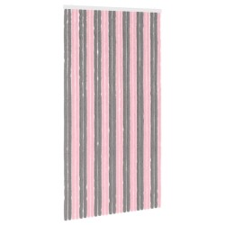 Rideau anti-insectes en chenille Gris Argent et Rose 636206636206