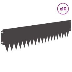 Bordure de Pelouse 10 pcs 103 x 25 cm métal Noir 636207636207