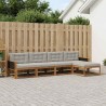 Ensemble de canapés d'extérieur 5 pcs Naturel et Gris clair 636208636208