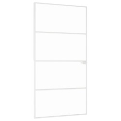 Porte d'intérieur Blanc 102x201,5 cm Trempé verre aluminium fin 636209636209