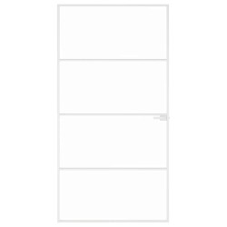 Porte d'intérieur Blanc 102x201,5 cm Trempé verre aluminium fin 636209636209