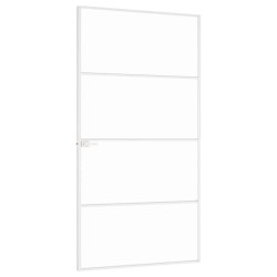 Porte d'intérieur Blanc 102x201,5 cm Trempé verre aluminium fin 636209636209