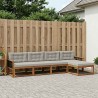 Ensemble de canapés d'extérieur 5 pcs Naturel et Gris clair 636212636212