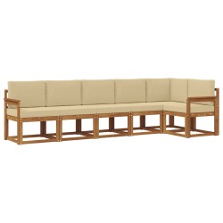 Ensemble de canapés d'extérieur 6 pcs Naturel et Beige 636220636220