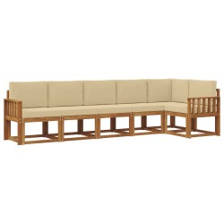 Ensemble de canapés d'extérieur 6 pcs Naturel et Beige 636221636221