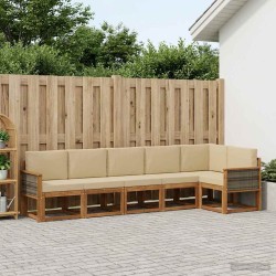 Ensemble de canapés d'extérieur 6 pcs Naturel et Beige 636222636222