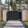 Porte de Jardin 100 x 60 cm WPC et Aluminium Noir 636225636225