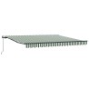 Auvent rétractable Vert et blanc 400 × 300 cm 636229636229