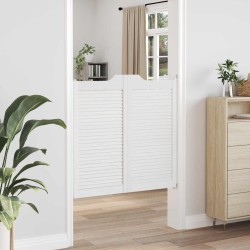 Portes battantes 2 pcs Blanc Bois de pin massif 636232636232