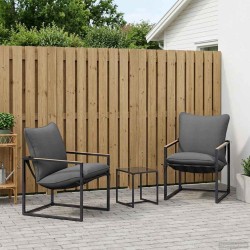 Ensemble de canapé de jardin 3 pcs Noir et anthracite Acier 636239636239