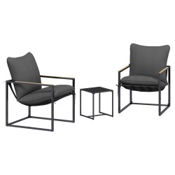 Ensemble de canapé de jardin 3 pcs Noir et anthracite Acier 636239636239
