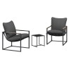 Ensemble de canapé de jardin 3 pcs Noir et anthracite Acier 636239636239
