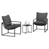 Ensemble de canapé de jardin 3 pcs Noir et anthracite Acier 636239636239