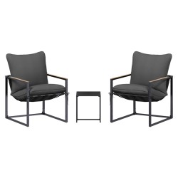 Ensemble de canapé de jardin 3 pcs Noir et anthracite Acier 636239636239