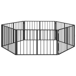 Porte pour chien 6 pcs Noir 100 x 60 cm Acier galvanisé 636240636240