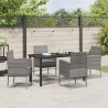 Ensemble de salle à manger pour jardin 5 pcs Gris polyrotin 636243636243