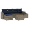 Ensemble de canapé de jardin 7 pcs avec coussins gris résine tressée 636244636244