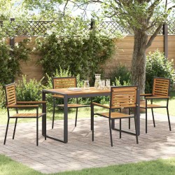 Ensemble de salle à manger pour jardin 5 pcs Noir et Marron 636246636246