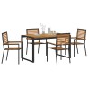 Ensemble de salle à manger pour jardin 5 pcs Noir et Marron 636246636246