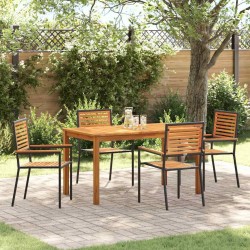 Ensemble de salle à manger pour jardin 5 pcs Noir 636247636247