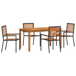 Ensemble de salle à manger pour jardin 5 pcs Noir 636247636247