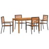 Ensemble de salle à manger pour jardin 5 pcs Noir 636247636247