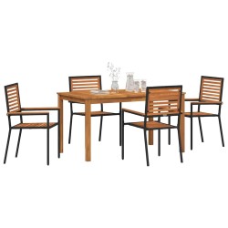 Ensemble de salle à manger pour jardin 5 pcs Noir 636247636247