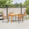 Ensemble de salle à manger pour jardin 5 pcs Noir 636247636247