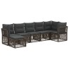 Ensemble de canapé de jardin 7 pcs Gris polyrotin 636248636248