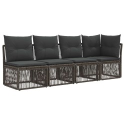 Ensemble de canapé de jardin 7 pcs Gris polyrotin 636248636248