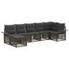 Ensemble de canapé de jardin 7 pcs Gris polyrotin 636249636249