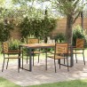 Ensemble de salle à manger pour jardin 5 pcs Noir et Marron 636251636251