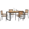 Ensemble de salle à manger pour jardin 5 pcs Noir et Marron 636251636251