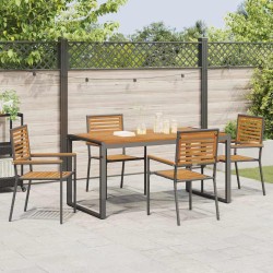 Ensemble de salle à manger pour jardin 5 pcs Noir et Marron 636251636251