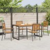 Ensemble de salle à manger pour jardin 5 pcs Noir et Marron 636251636251
