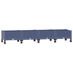 Jardinière avec Roues Gris Bleu 160 x 40 x 33 cm PP 636254636254