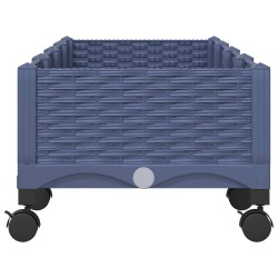 Jardinière avec Roues Gris Bleu 160 x 40 x 33 cm PP 636254636254