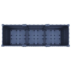 Jardinière avec Roues Gris Bleu 120 x 40 x 48 cm PP 636255636255