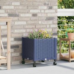 Jardinière avec Roues Gris Bleu 40 x 40 x 48 cm PP 636256636256