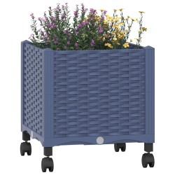 Jardinière avec Roues Gris Bleu 40 x 40 x 48 cm PP 636256636256