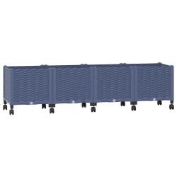 Jardinière avec Roues Gris Bleu 160 x 40 x 48 cm PP 636257636257