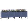 Jardinière avec Roues Gris Bleu 160 x 40 x 48 cm PP 636257636257