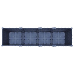 Jardinière avec Roues Gris Bleu 160 x 40 x 48 cm PP 636257636257