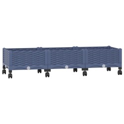 Jardinière avec Roues Gris Bleu 120 x 40 x 33 cm PP 636258636258