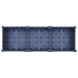 Jardinière avec Roues Gris Bleu 120 x 40 x 33 cm PP 636258636258