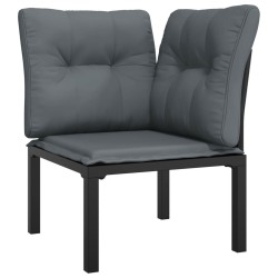 Salon de jardin 9 pcs noir et gris résine tressée 636262636262