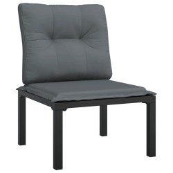 Salon de jardin 9 pcs noir et gris résine tressée 636262636262